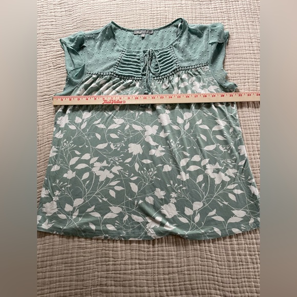 Daniel Rainn Short Sleeved Blouse - Seafoam Green/White - Size XL - Picture 13 of 14